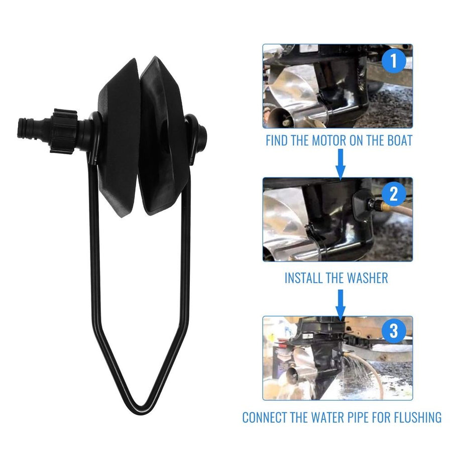 2-Pack Black Nylon Engine Flusher Muffs for Boat and Marine Equipment Cooling System