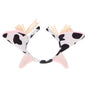 Plush Cow Headband with Bell Elastic Fit Party Costume Accessory