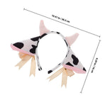 Plush Cow Headband with Bell Elastic Fit Party Costume Accessory