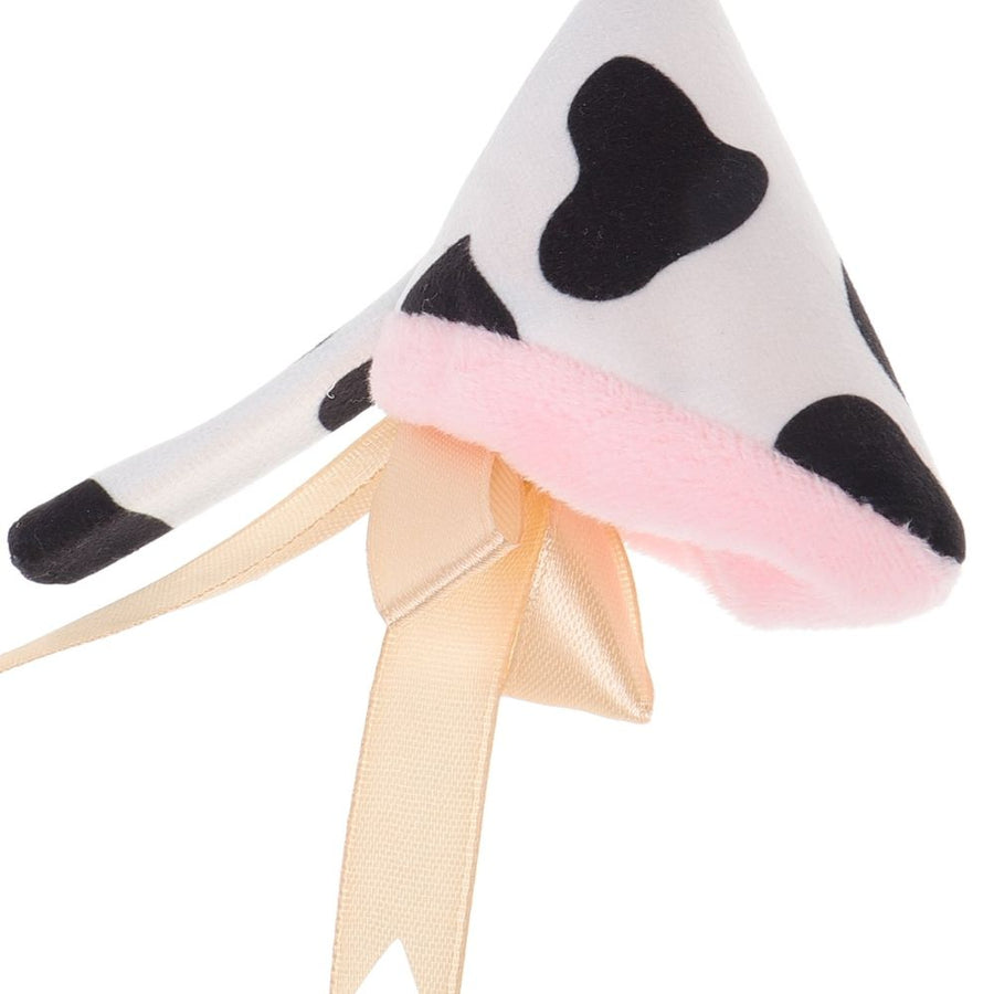 Plush Cow Headband with Bell Elastic Fit Party Costume Accessory
