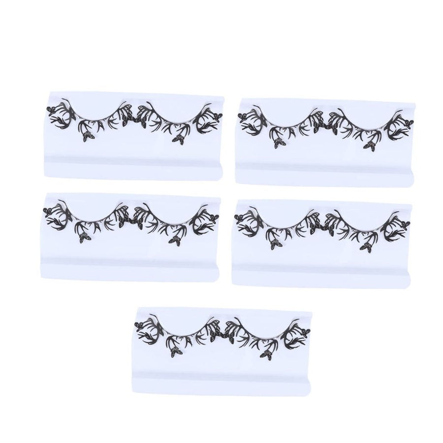 Black Paper Eyelashes Unique for Christmas Decor 5Pairs