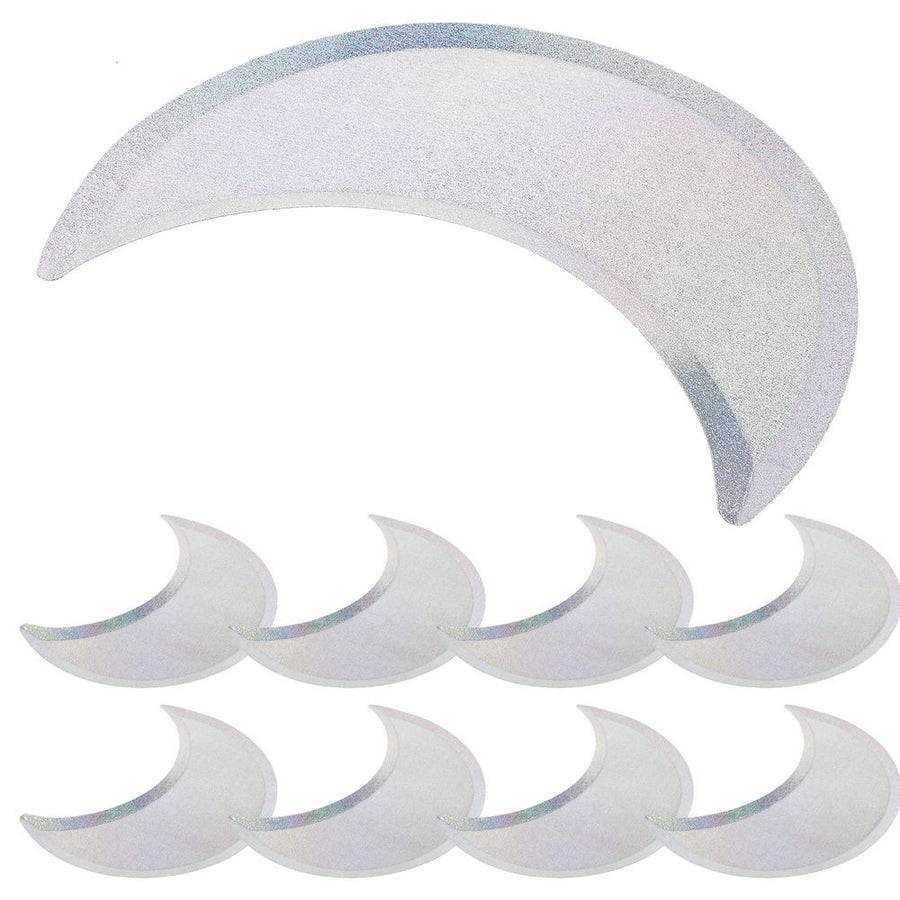 8Pcs Plated Silver Disposable Paper Plates Moon Design for Casual and Formal Parties