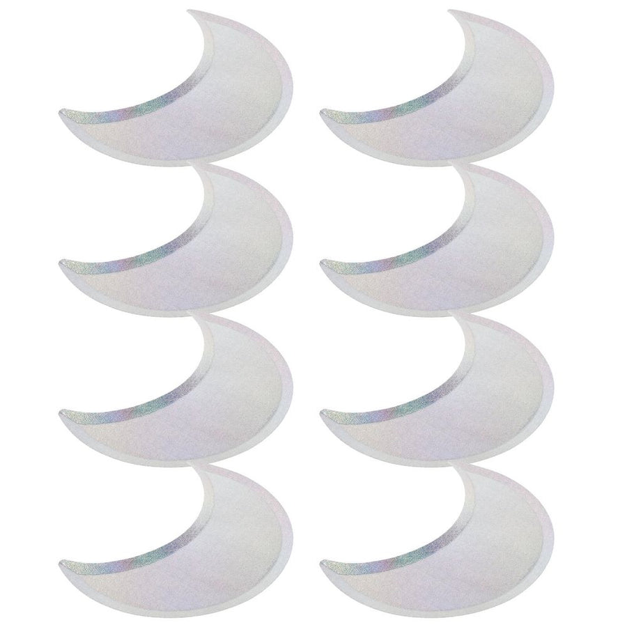8Pcs Plated Silver Disposable Paper Plates Moon Design for Casual and Formal Parties