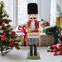 Light Color Wooden Nutcracker Soldier Decorative Figure 38CM