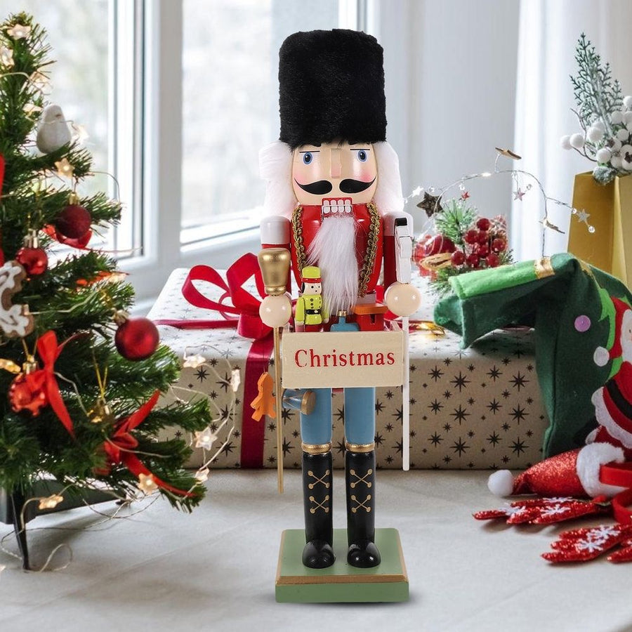 Light Color Wooden Nutcracker Soldier Decorative Figure 38CM