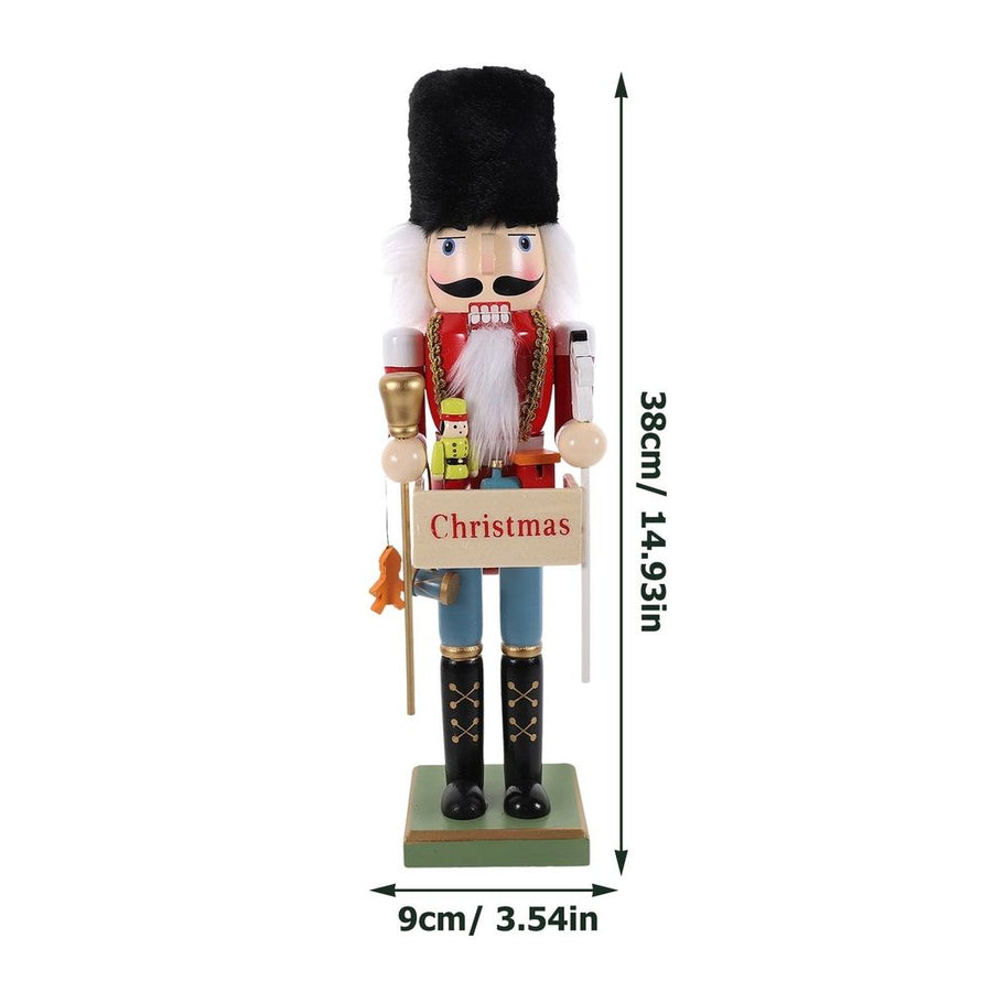Light Color Wooden Nutcracker Soldier Decorative Figure 38CM