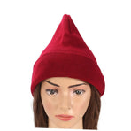 Unisex Dark Red Double Knit Fleece Winter Beanie Hat Outdoor Ski