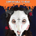 Lifelike White Goat Mask for Outdoor Cosplay Party Carnival and Festival Decoration