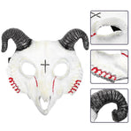 Lifelike White Goat Mask for Outdoor Cosplay Party Carnival and Festival Decoration