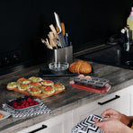 Cast Iron Nonstick Pan 8-Hole Baking Tray with Base Black 1 Set