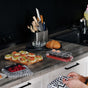 Cast Iron Nonstick Pan 8-Hole Baking Tray with Base Black 1 Set