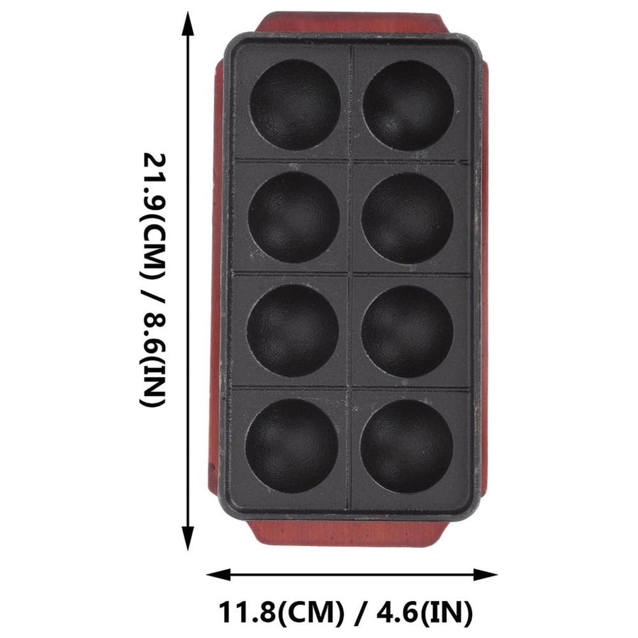 Cast Iron Nonstick Pan 8-Hole Baking Tray with Base Black 1 Set