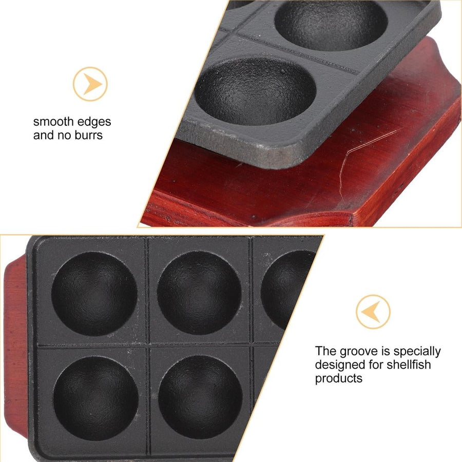 Cast Iron Nonstick Pan 8-Hole Baking Tray with Base Black 1 Set