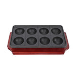 Cast Iron Nonstick Pan 8-Hole Baking Tray with Base Black 1 Set