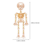 Skeleton Dangle Earrings, Rhinestone Statement Jewelry for Women, Fashion Party Accessory