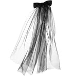 Black Bow Hair Clip Party Accessory Elegant Hairpiece for Special Occasions