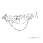 Clear Plastic Waist Belt with Double Buckle and Chain for Trendy Casual Outfits