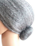 Old Woman Wigs Grey Hair Costume Accessory for Adults 1Set