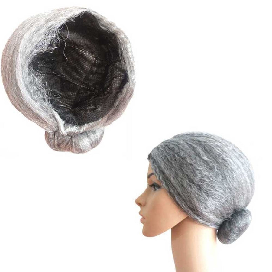 Old Woman Wigs Grey Hair Costume Accessory for Adults 1Set