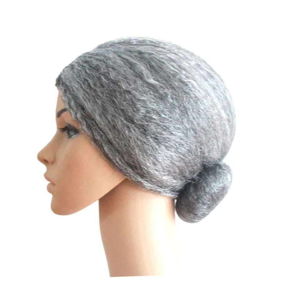 Old Woman Wigs Grey Hair Costume Accessory for Adults 1Set