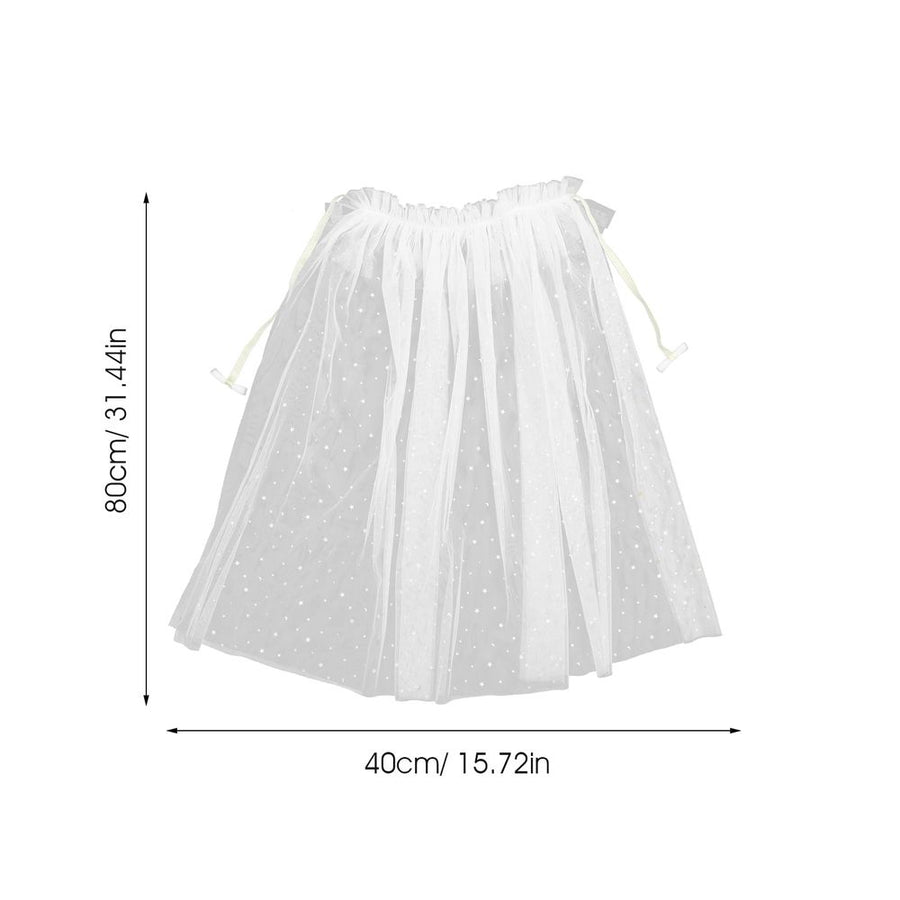 1Pc White Costume Cape Gauze Cloak Soft Breathable Fabric for Special Events