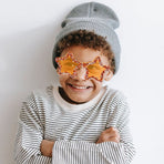 Cool Rimless Star Sunglasses with Rhinestone Accents Orange Candy Color Eyewear