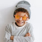 Cool Rimless Star Sunglasses with Rhinestone Accents Orange Candy Color Eyewear