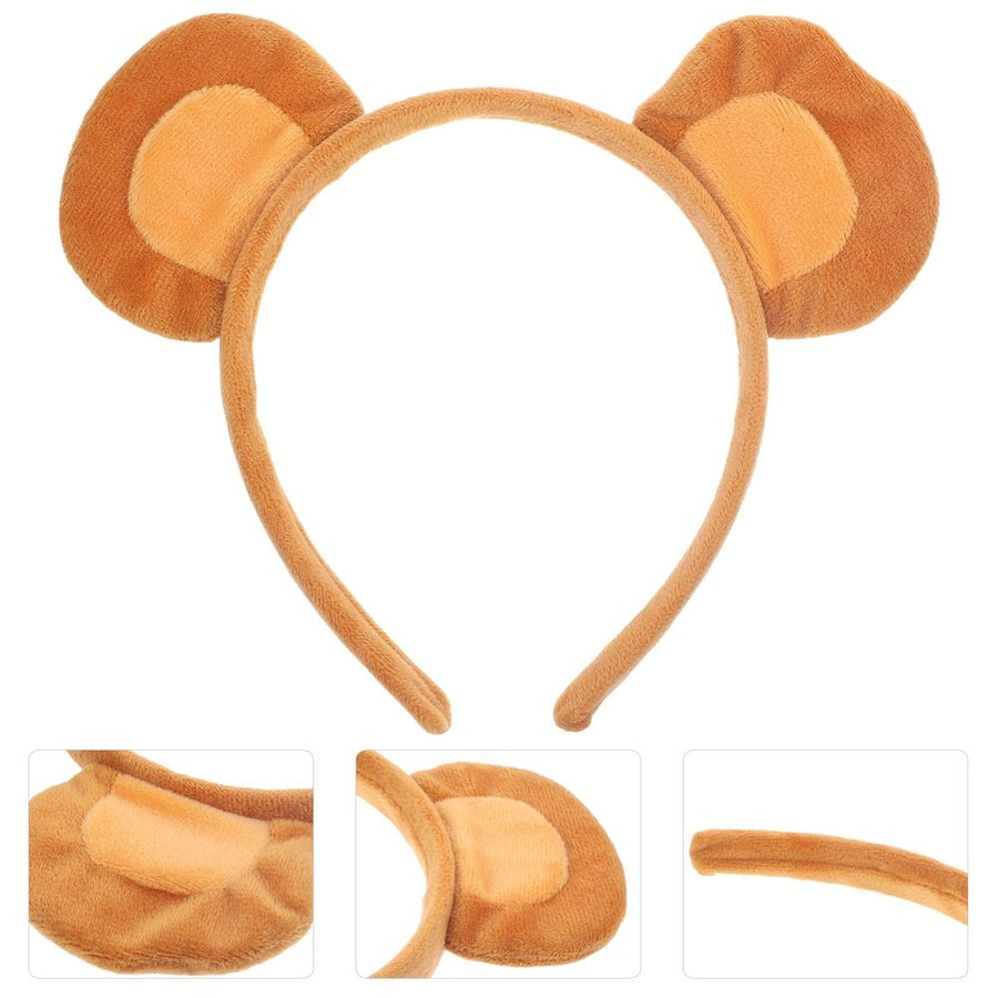carnival headband monkey ear headband Brown 1 Set for Costume Party
