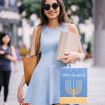 12pcs Adorable Paper Bags Blue Hanukkah Theme for Party Supply and Friends