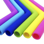 13 Pcs Wide Reusable Bent Silicone Straws, Colorful for Thick Drinks, 2 Brushes Easy Cleaning