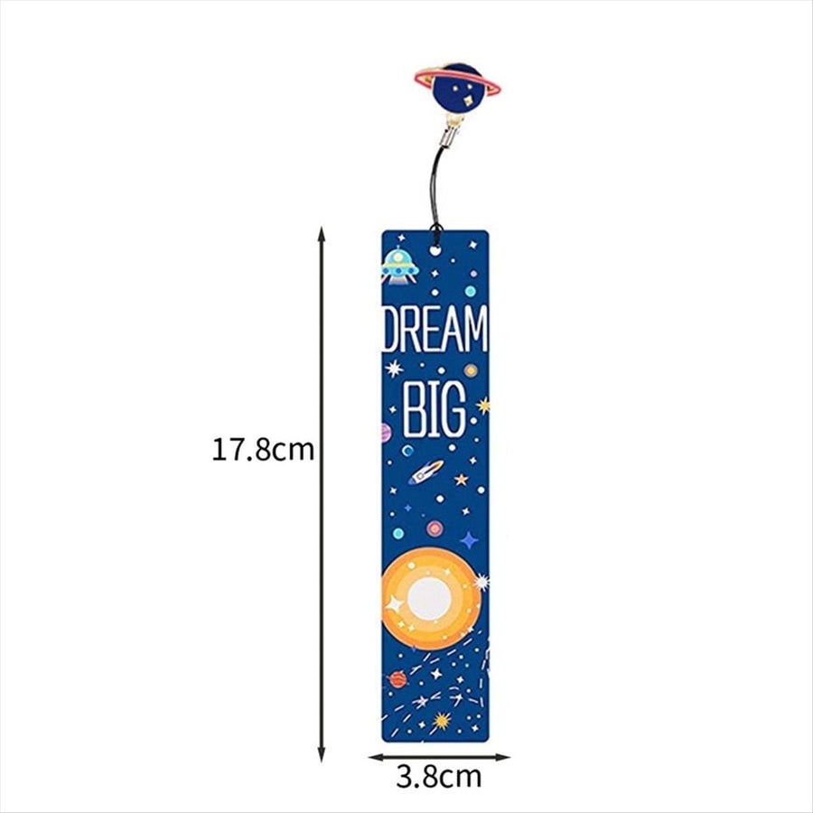 10PCS Space Ship Theme Bookmarks with Metal Charms Planet Inspirational Quotes Cards for Kids Boys Girls