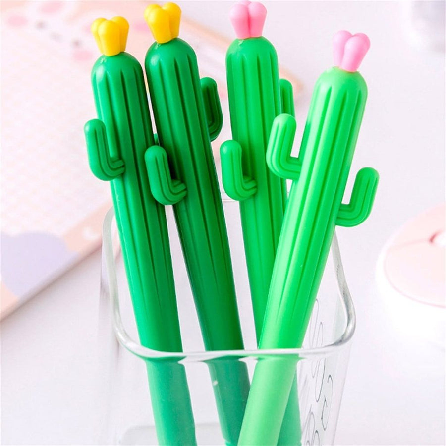Office Supplies, 4PC Cactus Shaped Pens 0.5mm Gel Ink Comfortable Writing For Supplies Office Home 12ml