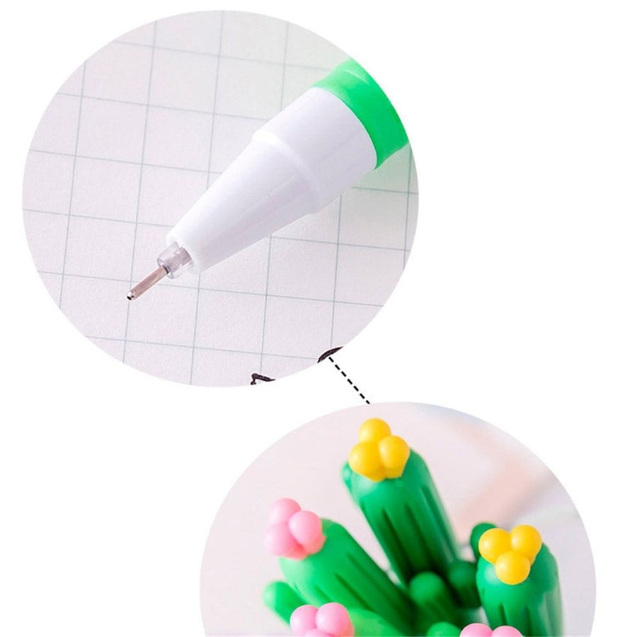 Office Supplies, 4PC Cactus Shaped Pens 0.5mm Gel Ink Comfortable Writing For Supplies Office Home 12ml