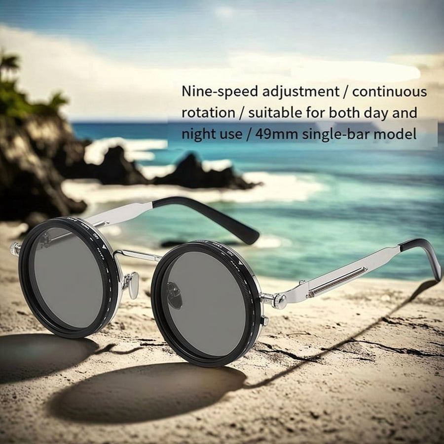 Adjustable Dimming Sunglasses Fishing Filter Glasses UV Resistants High-Definition Polarized Sunglasses 49mm Black
