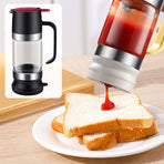 Glass Honey Dispenser, No Drip Honey Container Jar with Handle, Mess Free Dispenser for Honey and Syrup