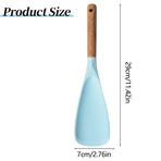 Multifunctional Silicone Spatula with Long Wood Handle, Silicone Cooking Spoon, Salad Spatula with Wooden Grip – Textile, for Silicone Spatula with Long Handle and Wood Grip