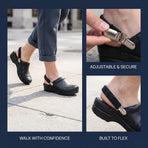 1 Pair Black Elastic Heel Strap with Anti- Metal Buckle for Sandals and Clogs Comfort Fit