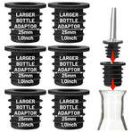 6-Pack Silicone Wine Bottle Stoppers & Pourer Adapters, Fits 25mm Neck Bottles for Liquor & Olive Oil (1 set)