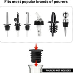 6-Pack Silicone Wine Bottle Stoppers & Pourer Adapters, Fits 25mm Neck Bottles for Liquor & Olive Oil (1 set)