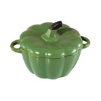 Pumpkin Dutch Oven, Mini Ceramic Casserole Dish with Lid, Pottery Baking Dish for Soufflés and Sides, Cute and Functional for Tabletop Serving (Green)