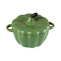 Pumpkin Dutch Oven, Mini Ceramic Casserole Dish with Lid, Pottery Baking Dish for Soufflés and Sides, Cute and Functional for Tabletop Serving (Green)