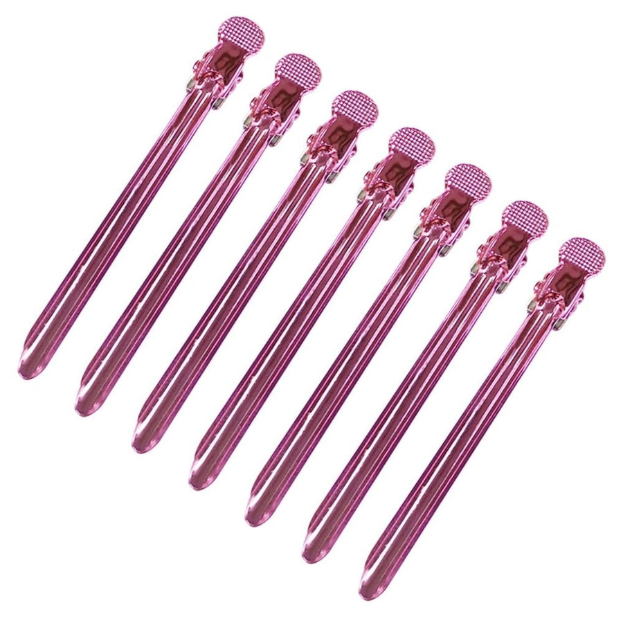 Rosy Hairdresser Alligator Clips, Portable and , 12 Pieces for Salon and Everyday Use