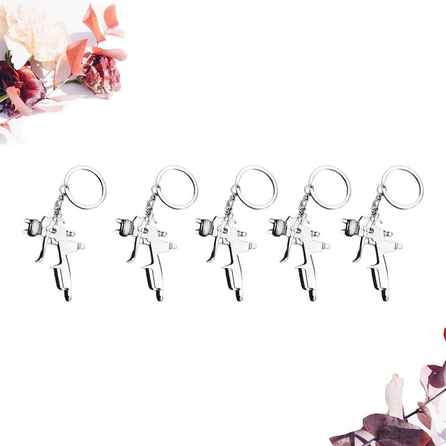 5-Pack Zinc Alloy Water Gun Keychains Unique Key Holders for Daily Use and Easy Carry