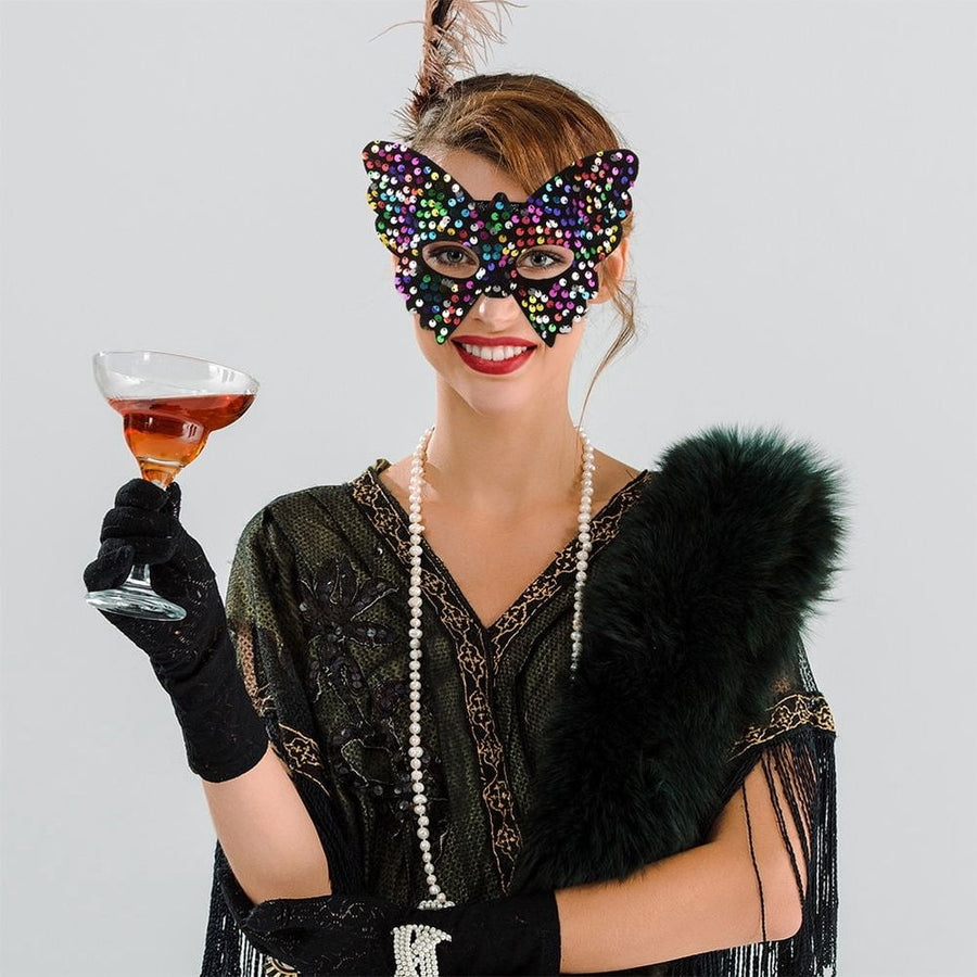 Multi Color Masquerade Mask for Girls Made of Plastic with Comfortable Fit Unique Design for Home Parties and Events 2 Pieces