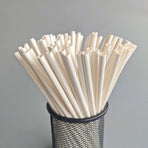 Flexible Disposable Drinking Straws White Paper Tube For Party Birthday Wedding 25Pcs Biodegradable