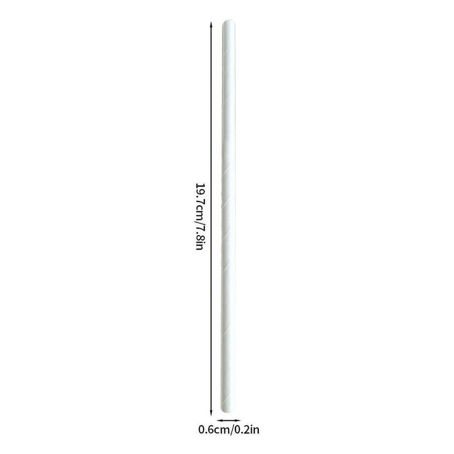 Flexible Disposable Drinking Straws White Paper Tube For Party Birthday Wedding 25Pcs Biodegradable