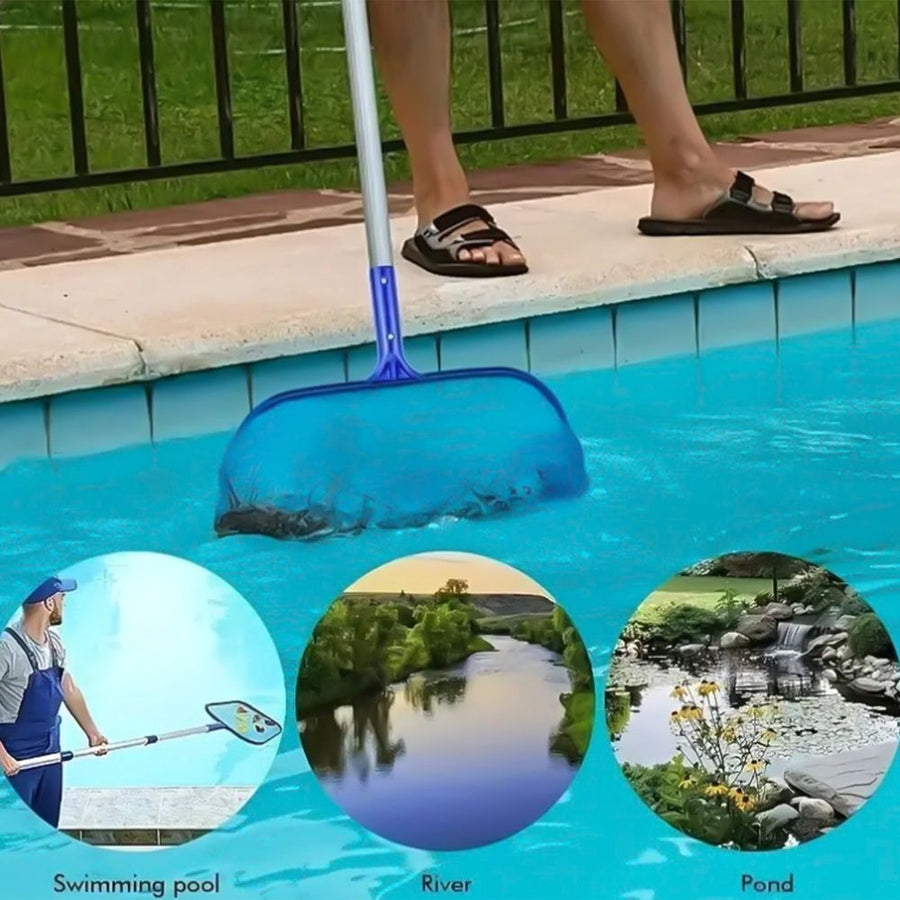 Pool Pole, Premium Aluminum Swimming Pool Pole Adjustable 3 sections Telescopic Pole for Skimmer Net,Brush,Vacuum Head, Maximum length is 2.95FT