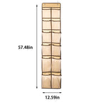 Over The Door Shoe Organizer, 12 Large Mesh Pockets, Hanging Shoe Organizer for Door, Large Capacity Shoe Hanging Storage Bag with 2 Hooks