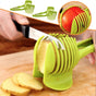 2Pcs Tomato Slicer and Lemon Slicer, Multipurpose Round Fruit Slicer, Plastic Tomato Holder for Slicing, Easy Fruit Cutter & Vegetable Tools, Potato and Lemon Slicer for Quick Kitchen Tools