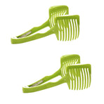 2Pcs Tomato Slicer and Lemon Slicer, Multipurpose Round Fruit Slicer, Plastic Tomato Holder for Slicing, Easy Fruit Cutter & Vegetable Tools, Potato and Lemon Slicer for Quick Kitchen Tools